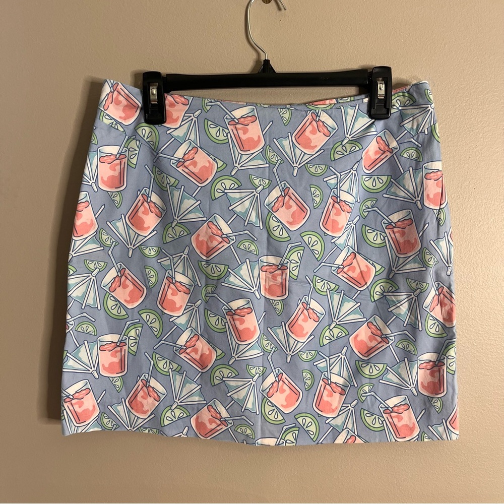 Vineyard Vines Size 6 Cotton Umbrella Drink Tropical Straight Skirt Casual - Picture 1 of 5